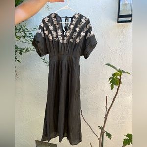 Gray dress with white flowers